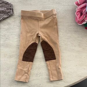 Janie and Jack Tan Leggings with Brown Accents